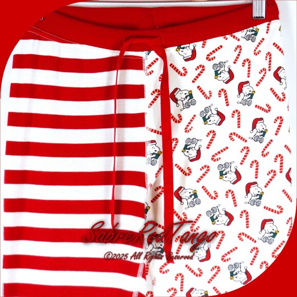NWT Hanna Andersson Peanuts Organic Long Johns Pajamas Snoopy Mix It Up M 8 10 - Picture 6 of 9